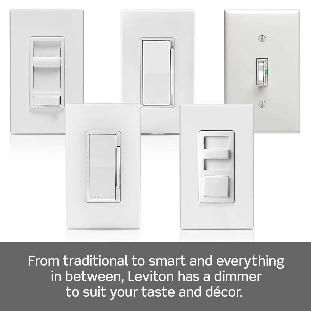 Leviton Table Top Plug in Lamp Dimmer for Dimmable LED, Halogen and Incandescent Bulbs, TBL03-10E, Black
