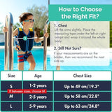 Limmys Premium Kids Swim Vest - Toddler Swim Jacket and Buoyancy Swimming Aid - Modern Design Swimming Vest for Boys, Girls and Babies - Drawstring Bag Included