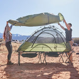 Teton Camping Cot with Patented Pivot Arm, Folding Camping Cot, Durable Heavy Duty Canvas, Comfortable Sleeping Bed for Adults, Portable