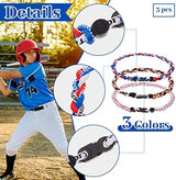 Junkin Baseball Necklaces Three Braided Rope Titanium Necklace for Team Gifts Boys Men Player Softball Fans Sports