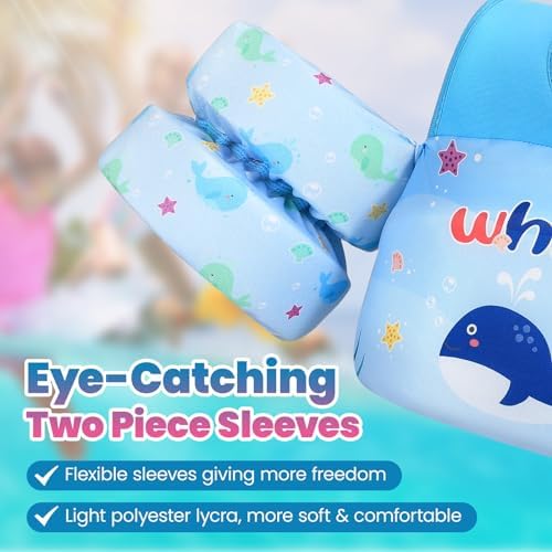 HeySplash Swim Vest for Kids, Toddler Pool Floaties Fit 20-50/70 Lbs, Children Swimming Vest with Adjustable Strap, Swim Jacket Water Wing Arm Float, Puddle Sea Beach Boat Jumper Boy Girl Baby