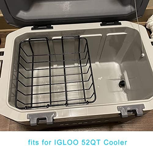 Cooler Basket for YETI Tundra 50 or 65,Inside Dry-Goods Basket Compatible with Cabela's 60QT, Igloo 52QT, Ozark Trail 52QT,Pelican Elite (45 & 70) etc,Stainless Steel Wire Cooler Rack