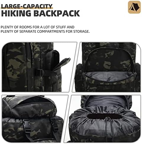 100L Camping Hiking Backpack,Molle military Tactical rucksack backpack,Waterproof Lightweight Hiking Backpack