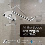 SparkPod Round Rain Shower Head with Extension Arm - Height Adjustable Shower Head with High Pressure Performance - Easy 1-Minute Installation (11" Arm Extension, Luxury Polished Chrome)