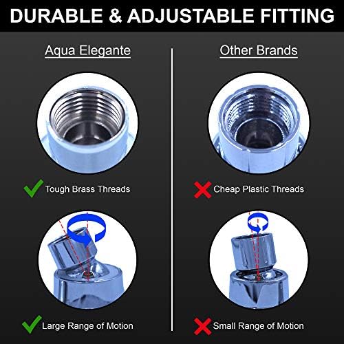 Aqua Elegante 3 Inch High Pressure Shower Head - Best Pressure Boosting, Wall Mount, Bathroom Showerhead For Low Flow Showers, 2.5 GPM - Chrome