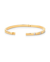 PAVOI Waterproof Thin Love Bracelet for Women - 14K Yellow Gold Plated Dainty Love Bangle with Cubic Zirconia - Stainless Steel Hinge Bracelet Jewelry Gifts - 6.5"