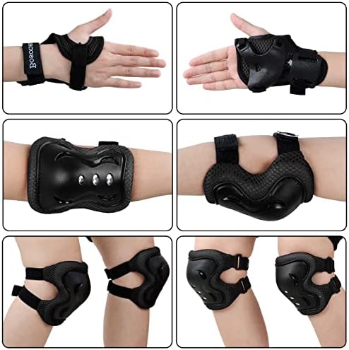 BOSONER Kids/Youth Knee Pad Elbow Pads Guards Protective Gear Set for Roller Skates Cycling BMX Bike Skateboard Inline Skatings Scooter Riding Sports