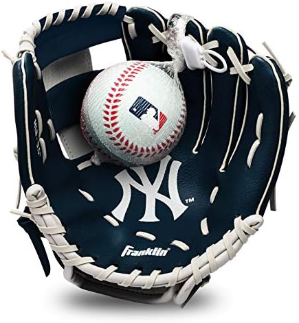 Franklin Sports MLB Youth Teeball Glove and Ball Set - Kids Baseball and Teeball Glove and Ball - Perfect First Kids Glove - 9.5"