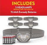 EVEREADY LED Headlamps Pro200 [5-Pack], IPX4 Water Resistant, Bright and Durable Head Lights for Camping, Hiking, Emergency Power Outage (Batteries Included)