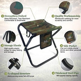 Upgraded Portable Folding Stool, 13 Inch Camping Stool for Adults Fishing Hiking Gardening and Beach with Carry Bag, Hold Up to 450lbs[Camo]