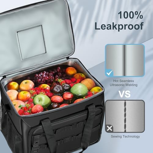 Soft Cooler Bag, Large Leakproof Beach Cooler, Collapsible Cooler with Adjustable Shoulder Straps, Ice Chest, Portable Insulated Bag Camping Cooler for Travel＆Camping＆Picnic