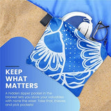 Lightweight Beach Blanket - Oversized 107" x 77" - Waterproof Sandproof - Double Anchored for Fun Leisure Beach Blanket - with Stake and Pouch - Durable Sand Beach Mat