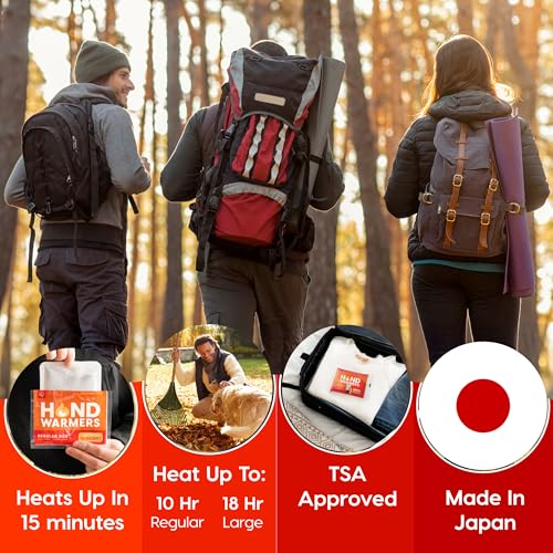IRIS USA Hand Warmers – 60 Individual Warmers, Long-Lasting Up To 10 Hours For Warm and Hot Hands, On The Go, TSA-Approved, Disposable, Bulk, Lasts 4 Years, For Hot Hands Handwarmers, Camping Skiing