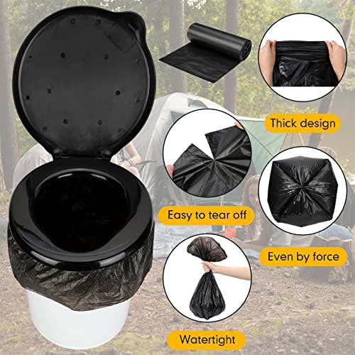 Glenmal 5 Gallon Bucket Toilet Seat with Lid Camping Bucket Toilet Seat with Bags Portable Emergency Lid for Adults Outdoor Luggable Cover for 5 Gallon Accessories