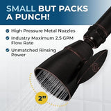 HammerHead Showers® ALL METAL 2 Inch High Pressure Shower Heads - OIL RUBBED BRONZE – 2.5 GPM Shower Heads High Pressure - High Flow Shower Head with ADJUSTABLE SPRAY PATTERN - Fixed Shower Head