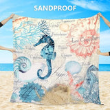 Beach Blanket Waterproof Sandproof Beach Mat 79" X 83" /10'x9'for 2-8 Adults Quick Drying Outdoor Picnic Mat Beach Accessories for Travel, Camping, Hiking