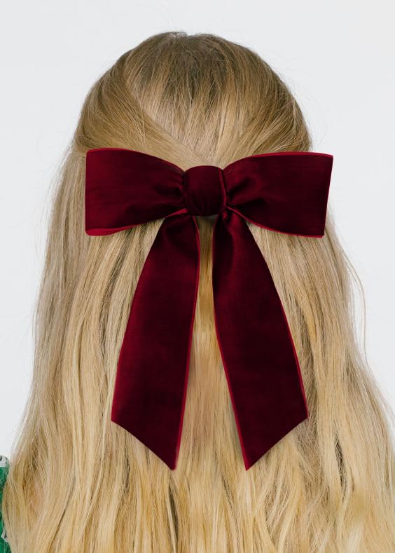 Burgundy Velvet Ribbon 1.5'' 25 Yards for Christmas Tree, Gift Wrapping, Flower Bouquet, Wreath Decorations, Bow Making