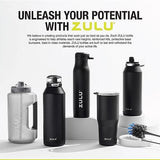 ZULU Goals Large Water Bottle Jug with Time Marker & Handle for All Day Hydration | Silicone Soft Straw with Locking Leak-Proof Lid | For Gym, Camping, Workout, and Outdoors | BPA-Free | 64oz, 128oz