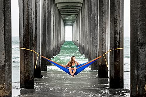 Grand Trunk Double Deluxe Parachute Nylon Hammock - 500lb Capacity Camping Hammock, 10.5x6.5ft, Lightweight & Durable (Olive Green/Khaki)