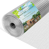 Hardware Cloth 1/2 inch 16in x 50ft 19 Gauge, Hot-dip Galvanized After Welding Chicken Wire Mesh Roll Garden Plant Welded Metal Wire Fencing Roll, Rabbit Cages Snake Fence