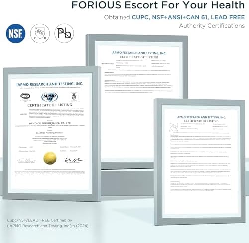 FORIOUS Black Kitchen Faucet with Pull Down Sprayer, High Arc Modern Classic Sink Faucet Stainless Steel with Deck Plate Fit for 1 or 3 Hole for Pot Filler Bar Farmhouse Laundry Rv