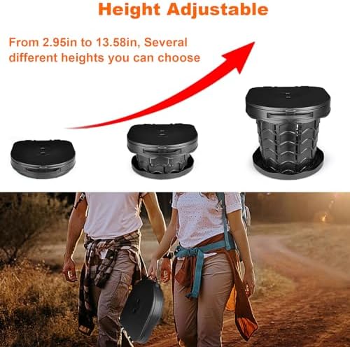 Boreeman Portable camping Toilet, Foldable and Height Adjustable, Load Capacity 400lbs, with Carrying Handle, Perfect for Camping, Travel & Car Use