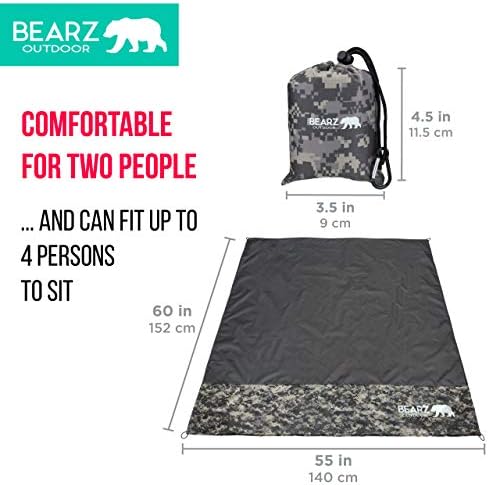 Pocket Blanket - Beach Blanket Waterproof Sandproof, Picnic Blankets Waterproof Foldable, Lightweight & Compact for Hiking, Camping, Travel, Festival Accessories