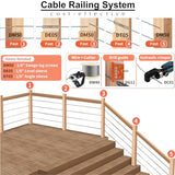 Steel DN Mate 100 Pack T316 Stainless Steel Right&Left Handed Thread Swage Lag Screws for Wood Post of 1/8" Steel Cable Railing Kit, Cable Railing Hardware, DIY Deck Railings, Wrench Include, DM50