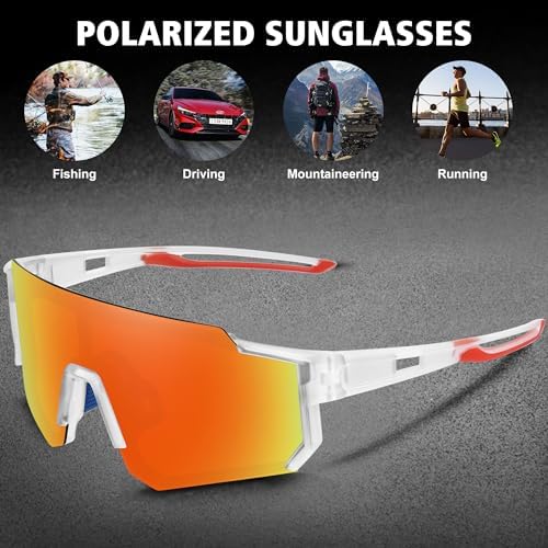 STORYCOAST Polarized Sports Sunglasses for Men Women,Driving Fishing Cycling Mountain Bike Sunglasses UV400 Protection