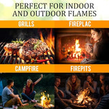 Mini Fire Stick with Fire Starter & Tongs, 4'' Kiln-Dried Pine Great Firewood for Wood Stoves, Tabletop Fire Pit, BBQ Grill, Pizza Oven, Solo Stove Accessories, BBQ Accessories, 10 lb Box