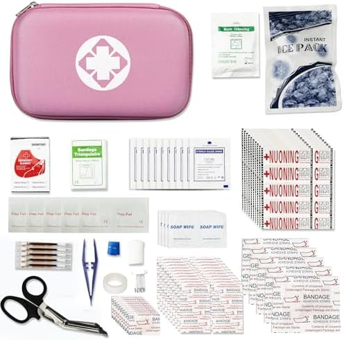 Car-Home Survival First-Aid Kit Emergency-Kit - Pink 273Piece Equipment Travel Supplies First Aid Set Home Essentials Camping Hiking YIDERBO