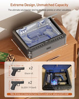 BILLCONCH Gun Safe for Handgun - Biometric Gun Safe 4 Ways Quick Access with Fingerprint/Full-digital Keypad/Key/APP Lock Handgun Pistol Safe for Nightstand Bedside Home