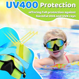 Vvinca Swim Goggles with Nose Cover, 2 Pack Wide View Diving Mask Anti-Fog UV No Leak Toddlers Swimming Goggles for Kids 3-15