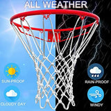 Basketball Net Outdoor,(7.16 oz) 12 Loops Professional Heavy Duty Basketball Net Replacement,All Weather Anti Whip,Suitable for Outdoor Standard Basketball Hoop