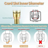 Shower Head Holder Handheld Shower Wand Holder Adjustable Shower Head Bracket Shower Wall Mount Holder, Brushed Brass/Gold Finish, Drill Free Glue Installation