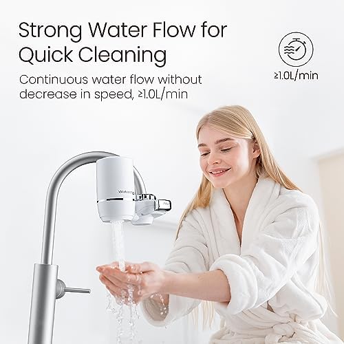 Waterdrop Sink Filter Water Faucet for Skin Care, Bathroom Faucet Filter, 320 Gallons, NSF Certified Water Purifier, 0.01μm Ultra-Filtration System, Reduces Chlorine Lead-Free Material, 1 Filter White