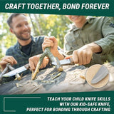 BeaverCraft Kids Boy Scout Knife - Whittling Knives for Kids - Safe Kid Knife with Rounded Tip & Sheath - First Bushcraft Knives for Boys 8-12 BSH Kid