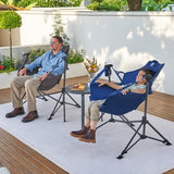 EVER ADVANCED Padded Hammock Camping Chair, Oversized Heavy Duty Swing Chair with Detachable Cup Holder, Portable Folding Rocking Camping Chair for Outdoor&Indoor, Support Up to 400lbs, Blue