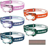 EverBrite Headlamp, 5 Pack Kids Headlamp with Red Light and Memory Function, Head Lamp for Adults and Kids with 5 Modes, Bright Headlamps for Camping, Running, Batteries Included