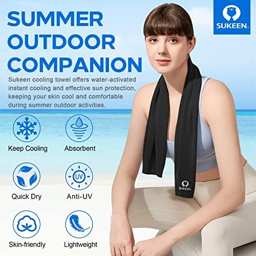 Sukeen [4 Pack Cooling Towel (40"x12"),Ice Towel,Soft Breathable Chilly Towel,Microfiber Towel for Yoga,Sport,Running,Gym,Workout,Camping,Fitness,Workout & More Activities