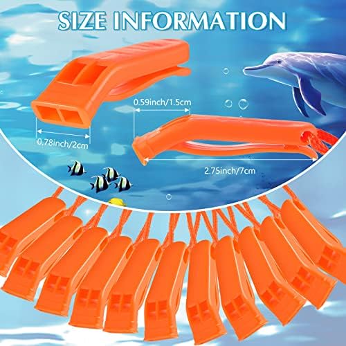 100 Pieces Emergency Whistles with Lanyard Safety Survival Whistles Loud Blast for Safety Camping Hiking Boating Hunting Survival Rescue Signaling