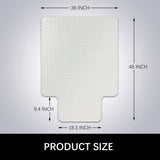 Kuyal Office Chair Mat for Carpets,Transparent Thick and Sturdy Floor Mats for Low and No Pile Carpeted Floors, with Studs (36" X 48" with Lip)