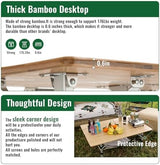 KingCamp Adjustable Height Folding Table, 4-Fold Bamboo Camping Outdoor Portable RV Camp Table with Carry Bag & Storage for Outdoor Car Backyard Picnic Tailgating Beach