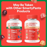 SmartyPants Kids Fiber & Veggies: Prebiotic Fiber Gummies for Kids, Fiber Supplement with Inulin, Organic Green Veggie Blend, Vegan, Gluten Free, Mixed Berry Flavor, 60 Count (30 Day Supply)