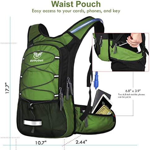 Hydration Pack, Insulated Hydration Backpack with 2L BPA Free Water Bladder and Storage, Hiking Backpack for Men, Women, Kids for Running, Cycling, Camping - Keep Liquid Cool up to 5 Hours