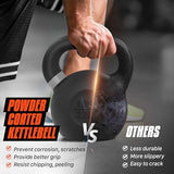 Yes4All Powder Coated Cast Iron Kettlebell Strength Training Kettlebells Weight Set for Full Body Workout, Home Gym