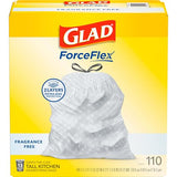 Glad Tall Kitchen Trash Bags 13 Gallon, Fragrance Free Garbage Bags, Odorshield with Drawstring, 110 Count