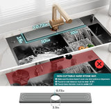 Diatomite Stone Sink Candy - Instant Dry Stone Sink Tray around Faucet, Prevents Moisture Buildup - Faucet Splash Guard for Bathroom Counter [Dark Grey, 20" x 3.9"]