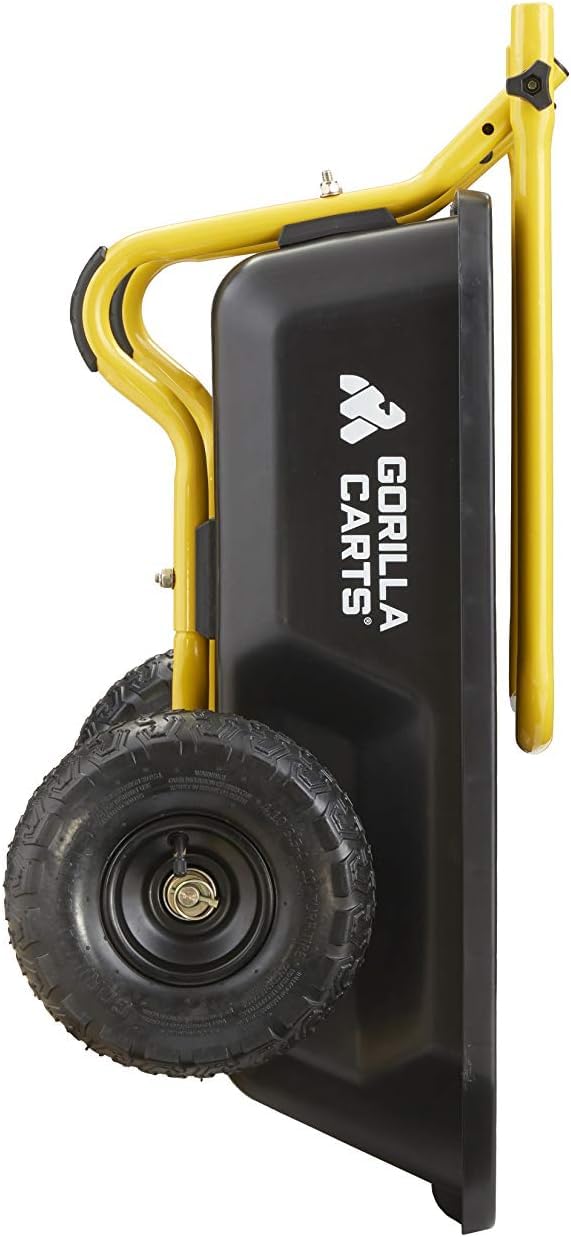 Gorilla Carts Poly Dump Cart, 2-Wheel Garden Wagon, 4 Cu Ft, 300lb Capacity
