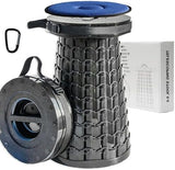 ALEVMOOM Upgraded XXL 19.7" Portable Collapsible Stool with Cushion,Telescoping Folding Stool for Adults,Yet More Sturdy Camping Stool with Load Capacity 1000lbs,for Outdoor Garden Hiking BBQ